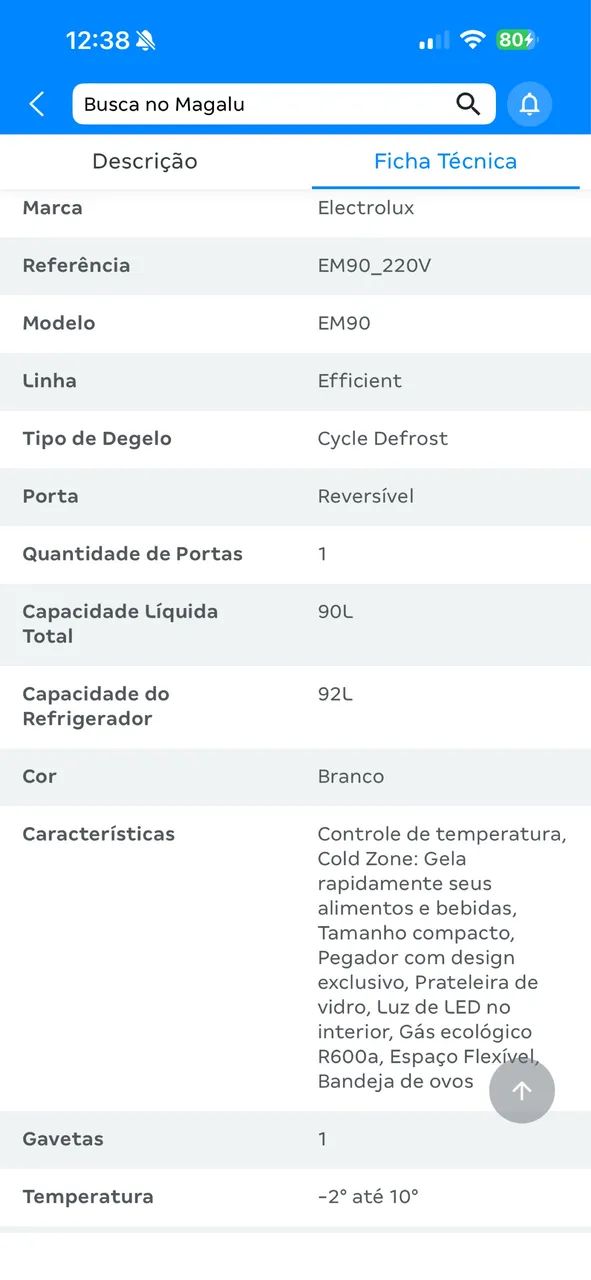  Frigobar Electrolux 90L Branco Efficient EM90 - Foto 3