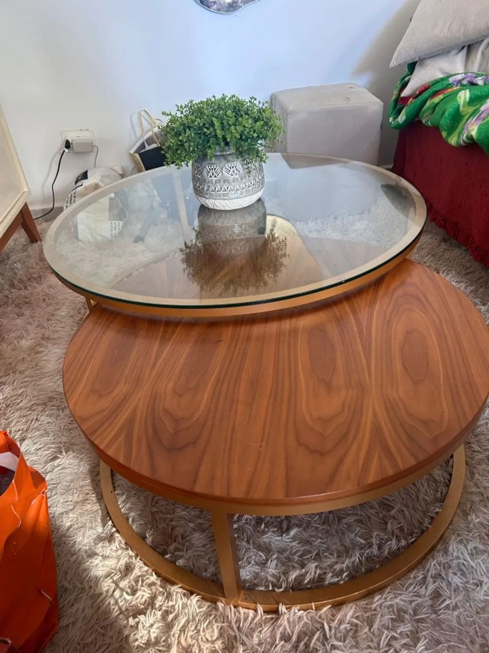 Conjunto Mesa de Centro Tampo de Vidro - Foto 4