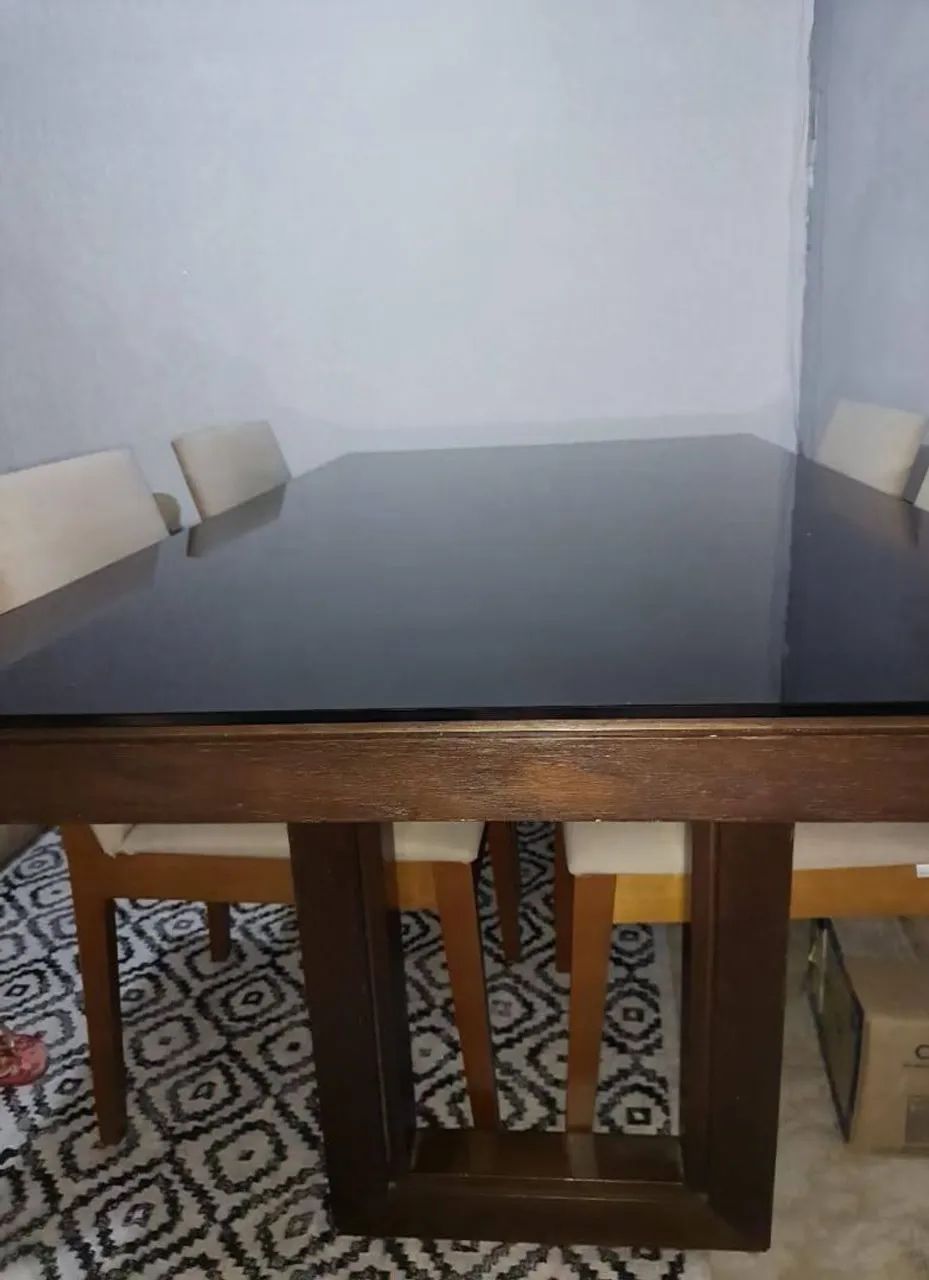 MESA COM TAMPO DE VIDRO - Foto 2