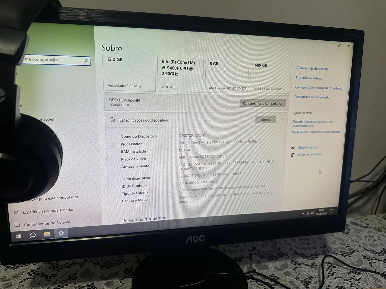 PC GAMER I5-9400F 9ª GERAÇÃO + RX 580 8GB + SSD 240GB | ACEITO TROCA / ACEITO PROPOSTA - Foto 5