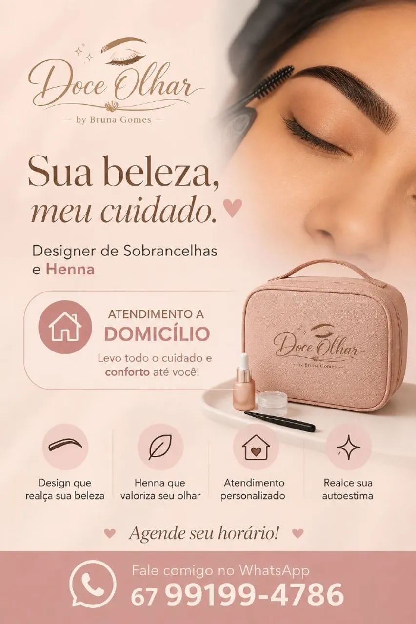 Designer de sobrancelhas a domicílio 
