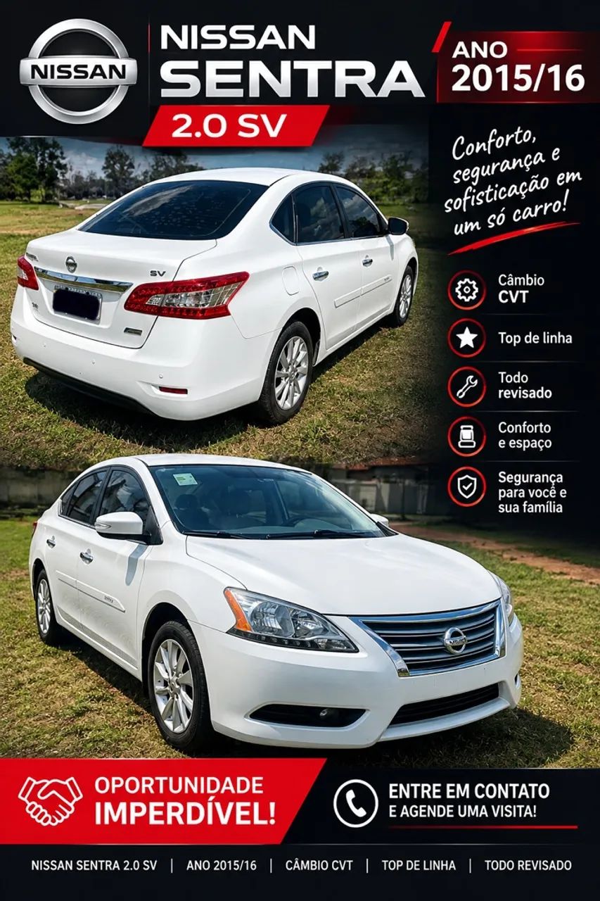 Nissan Sentra SV 2.0 FLEXSTART 16V AUT. 2016