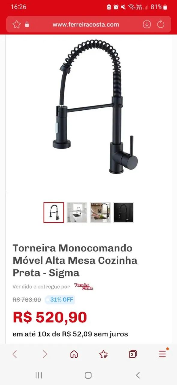 Torneira Monocomando de Mesa - Foto 3