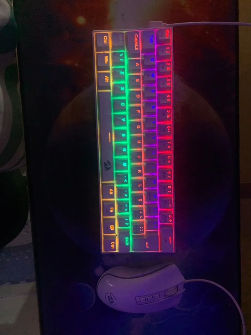 Kit teclado e mouse redragon branco 60% - Foto 4