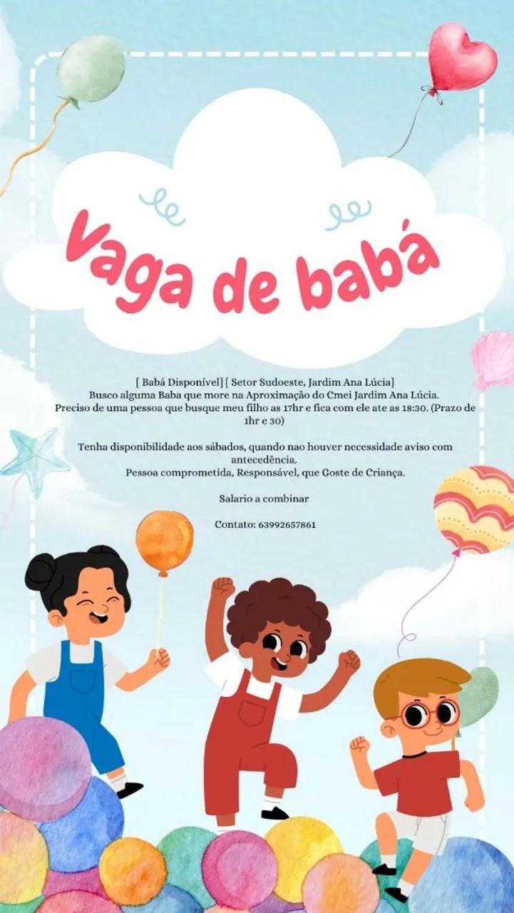 Emprego Baba Sudoeste - cidade jardim