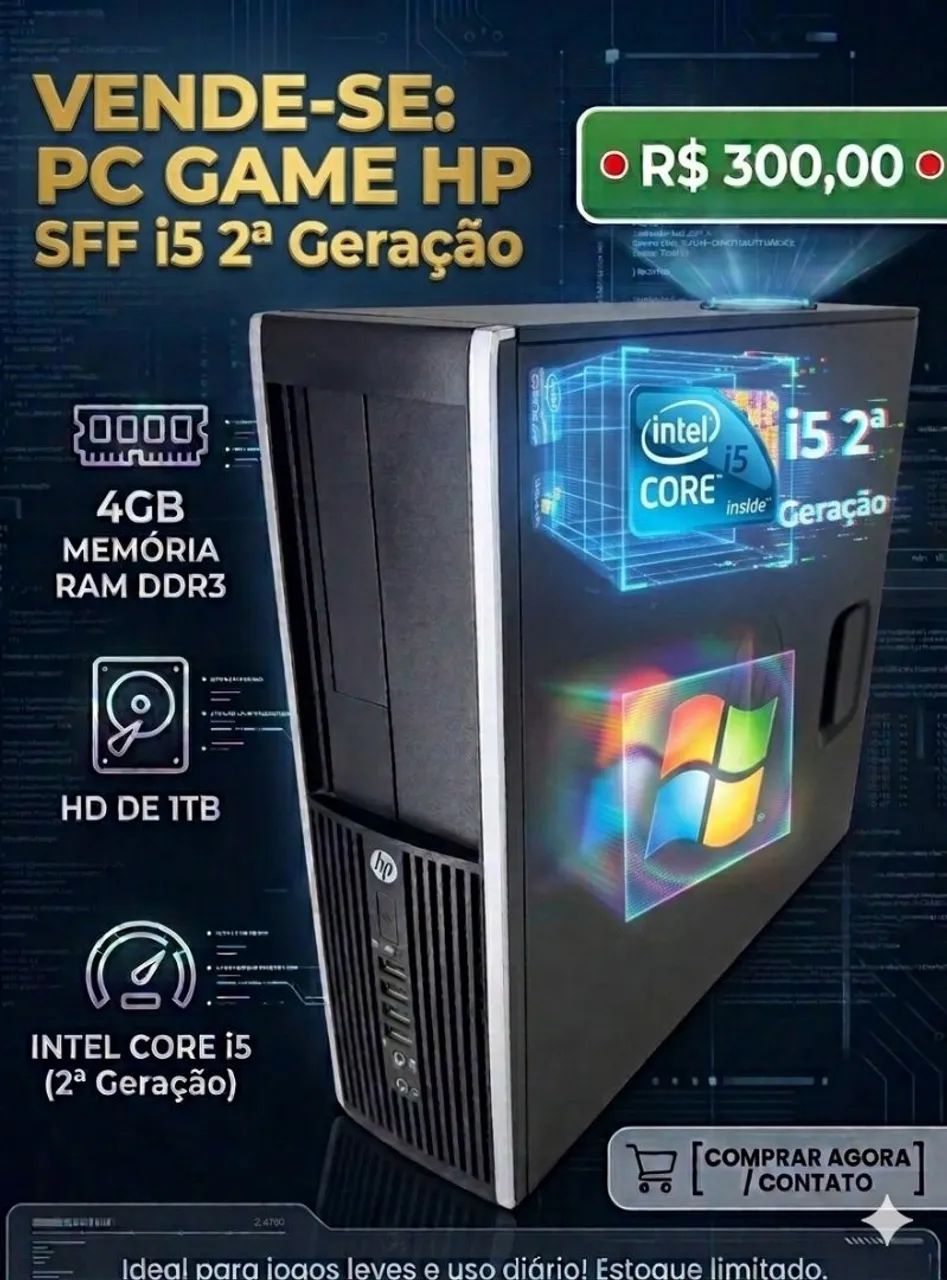 COMPUTADOR GAME i5 de 2ª Geração. HD 1TB