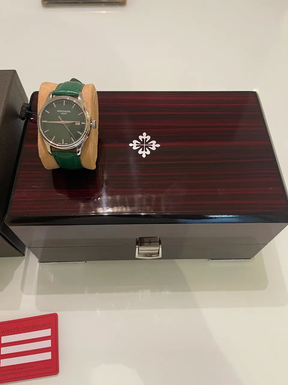 Relógio patek phillipe novo pulseira couro de crocodilo automático 