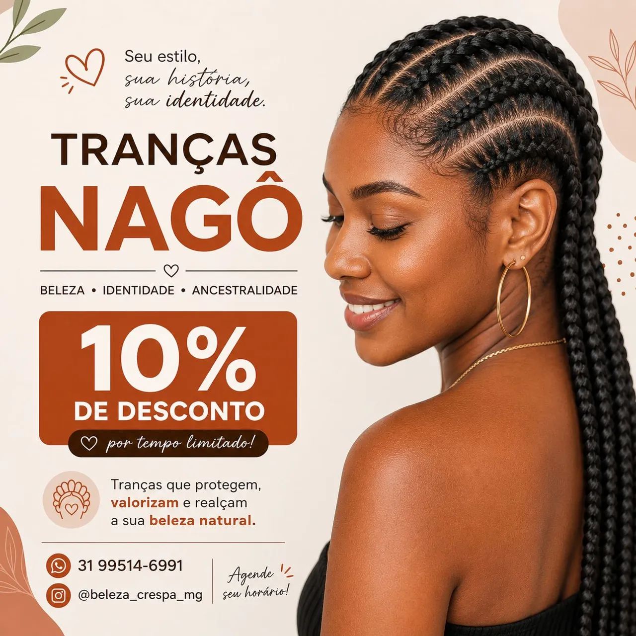 Promoção tranças nagô 