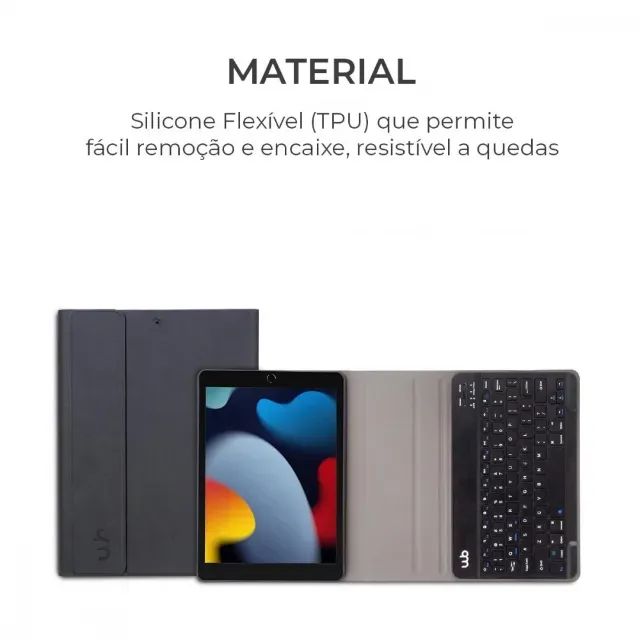 Capa c/ Teclado p/ iPad 7ª, 8ª e 9ª Gen 10.2 Polegadas WB Preta  - Foto 3