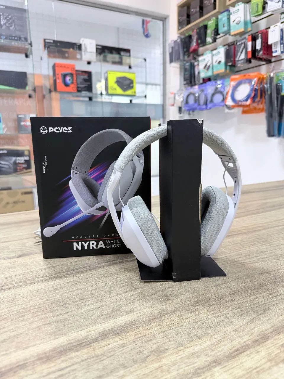 Headset Gamer Pcyes P2 com microfone Branco /preto - Loja fs Informática 