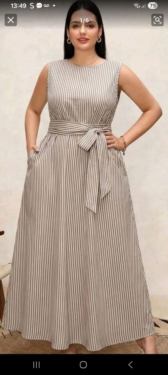 Vestido plus size listrado 