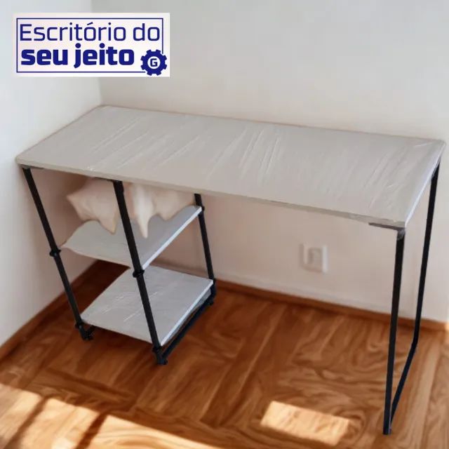 Escrivaninha 1,1m NOVA Mesa Multiuso Industrial para Computador Notebook Escritório Birô - Foto 3