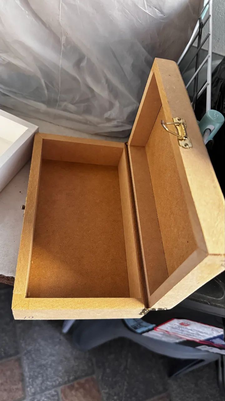 Caixa Retangular Dobradiça e Fecho 20x12x6 MDF - Foto 3