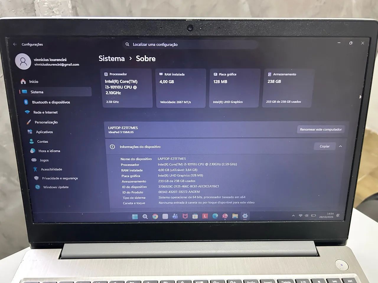 VENDO NOTEBOOK LENOVO IDEAPAD 3i - ideal para estudos e cotidiano  - Foto 5