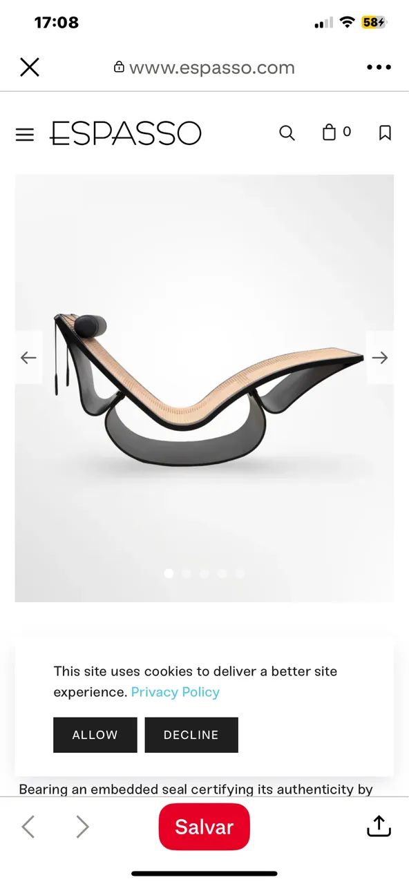 Poltrona CHAISE Longe Rio Oscar Niemeyer  - Foto 2
