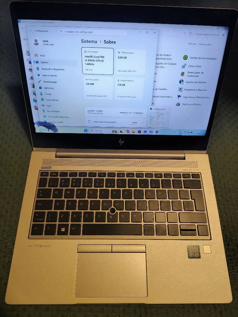 Notebook HP Elitebook Core i5 pequeno defeito na tela com bateria extra  - Foto 5