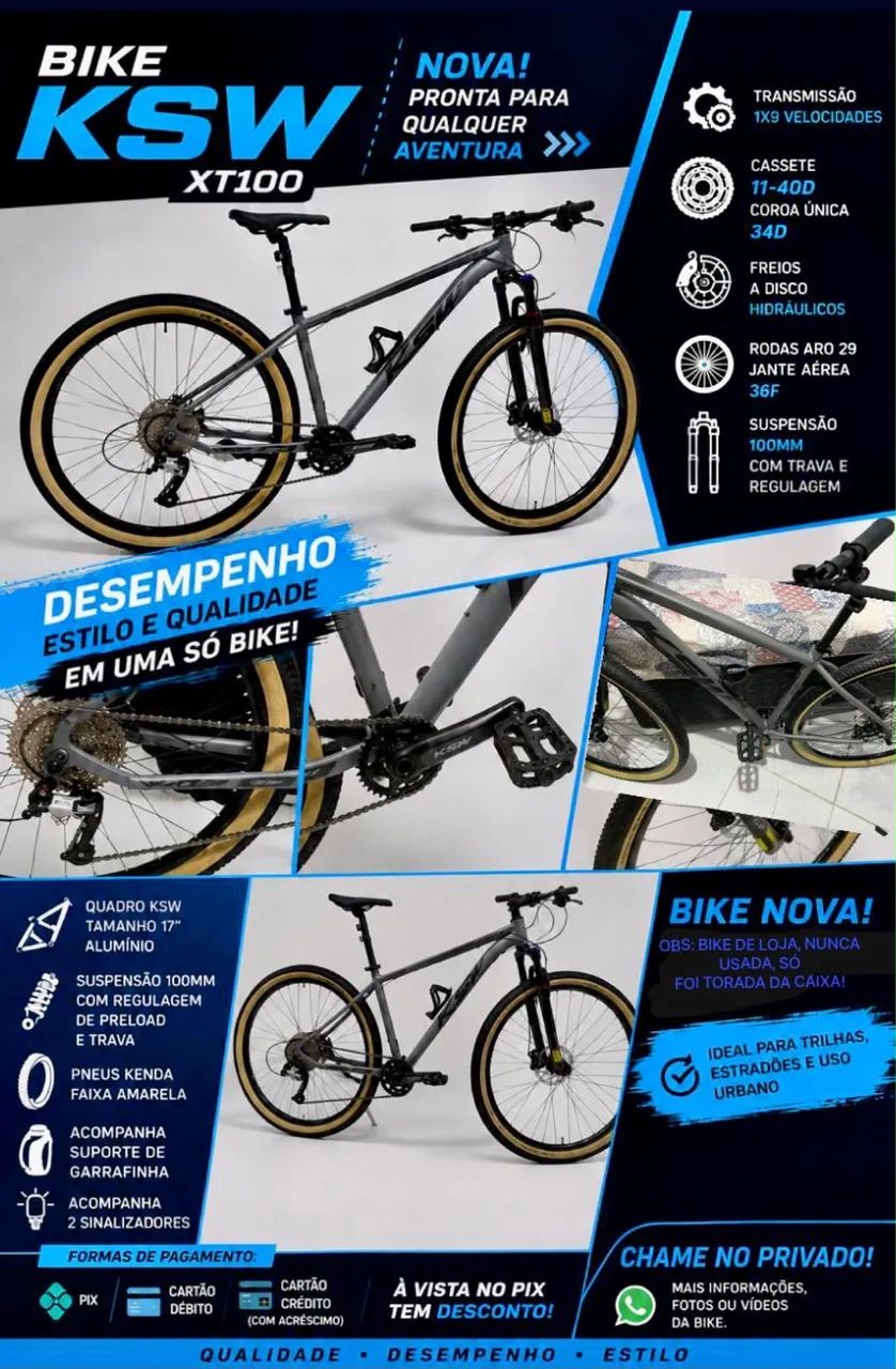 Bike KSW aro 29 - 1x9 - Nova