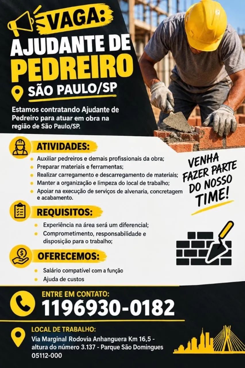 Ajudante de Pedreiro