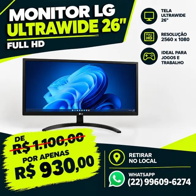 Monitor LG UltraWide 26" Full HD