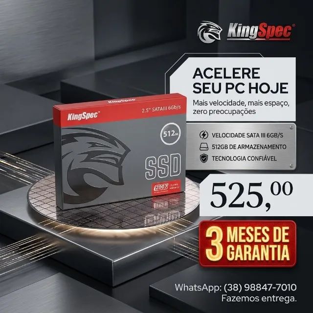 SATA 512GB COM 3 MESES DE GARANTIA