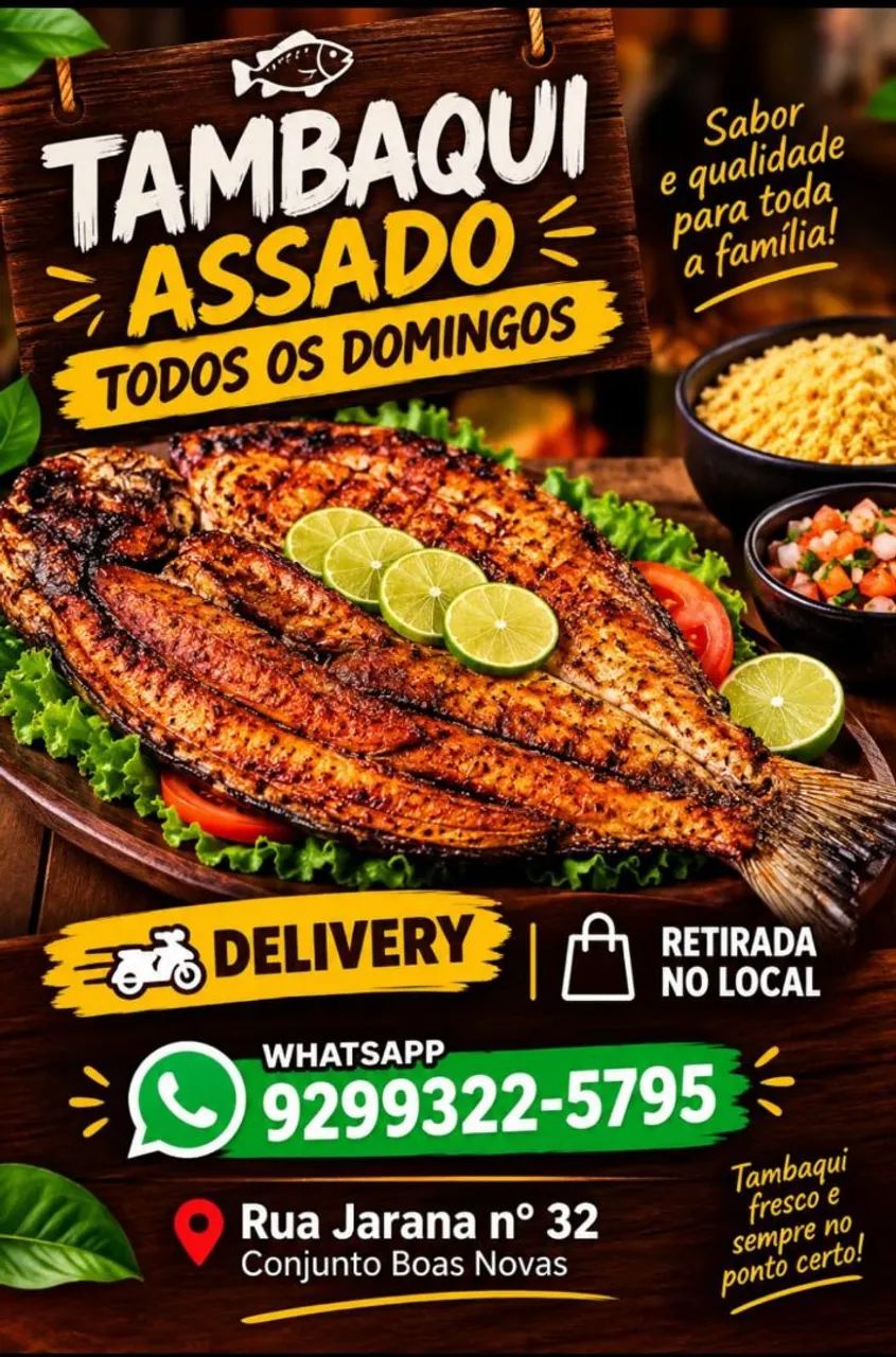 Tambaqui assado com entrega!