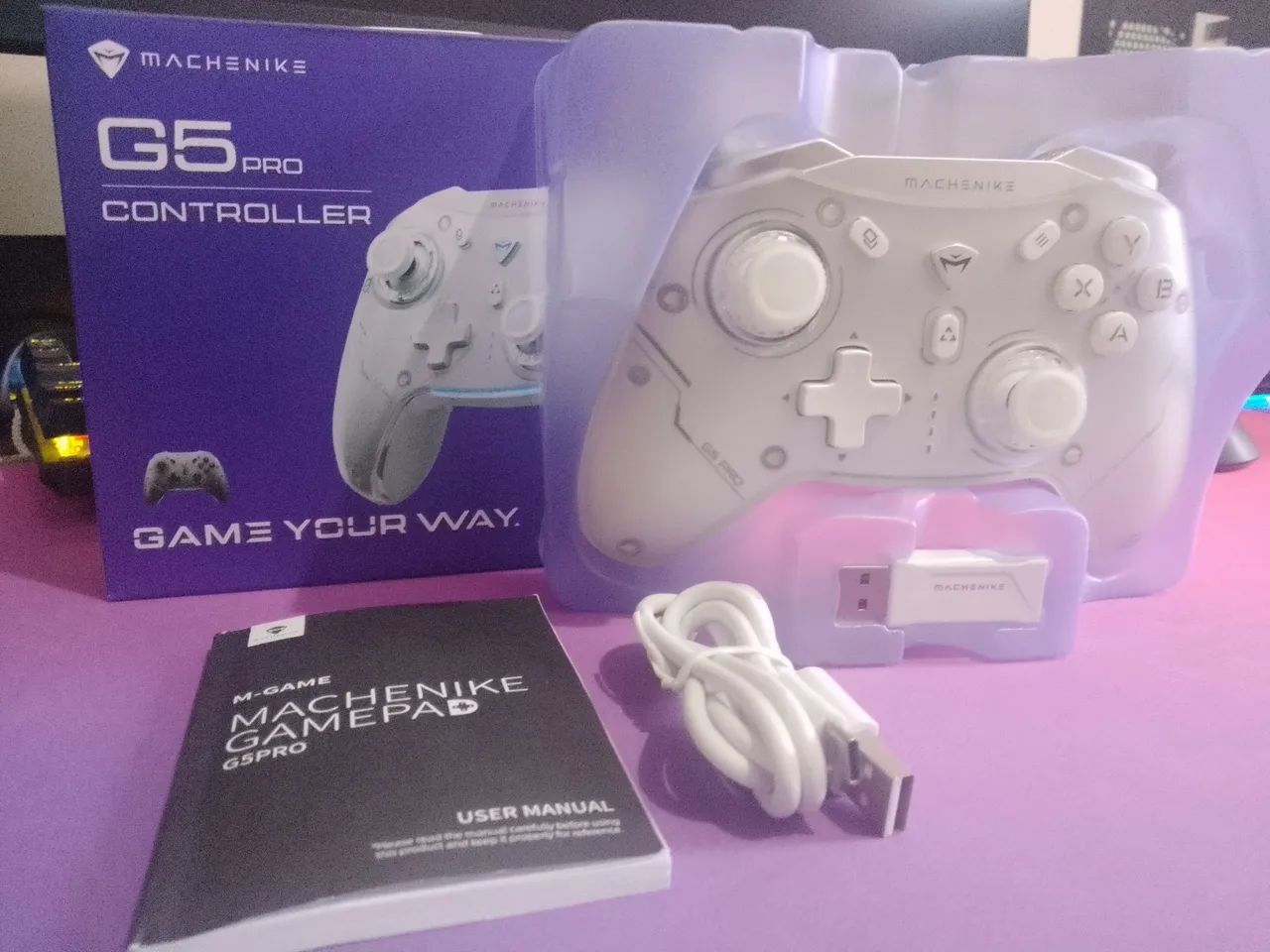 Controle Gamer compatível com Switch, Windows, ios, Android Machinike G5 Pro Branco - Foto 2