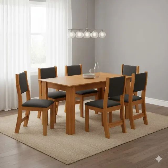 Mesa de Jantar Violeta com Cadeiras Sol Grafite (Pagamento no ato da entrega)
