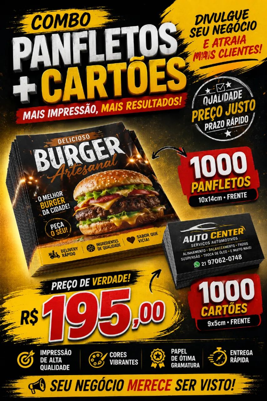 Combo - Panfletos + Cartões de Visita