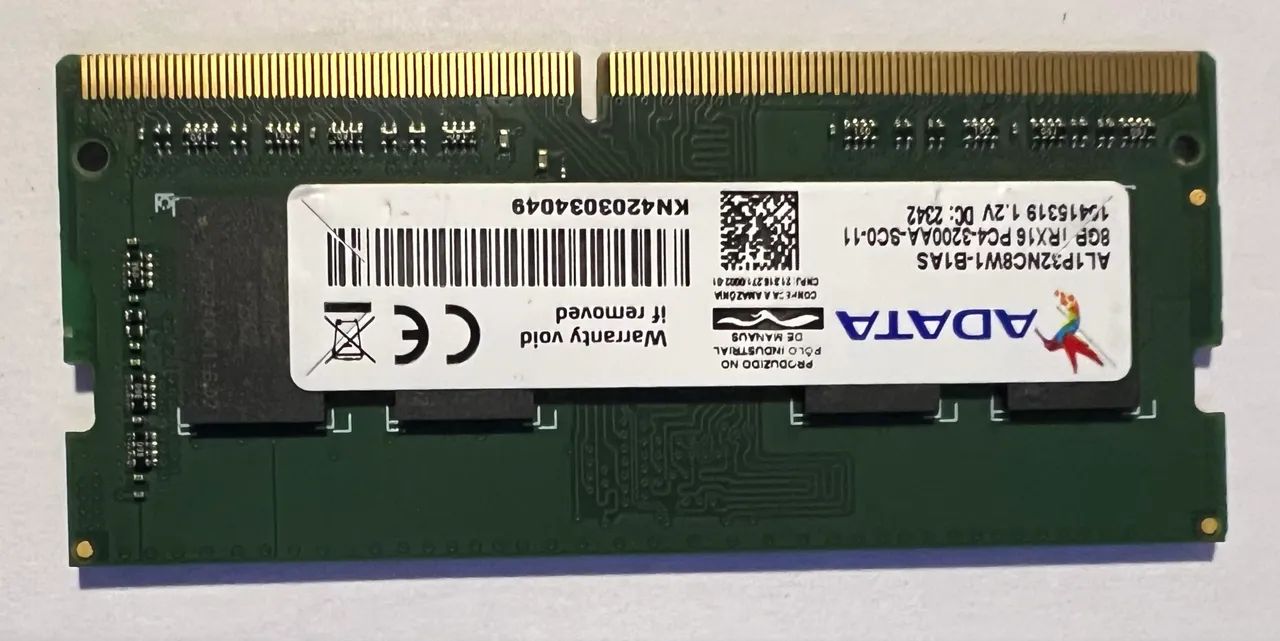 MEMORIA NOTEBOOK 8Gb Ddr4 - 3200Mhz ADATA
