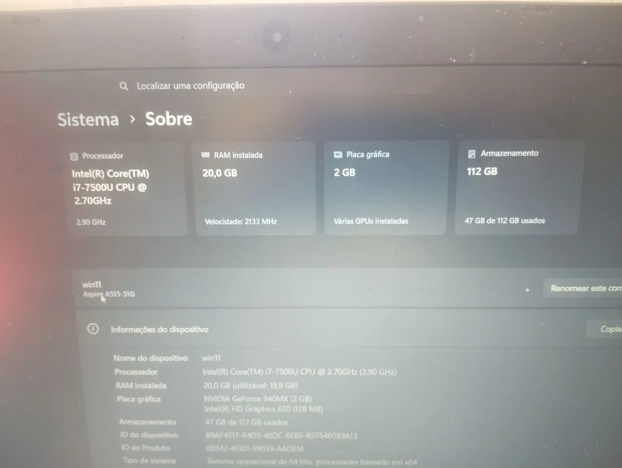 Notebook i7 20gb SSD 480 - Foto 5