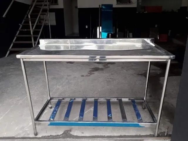 Bancada e mesa de manipulação em aço inox - Foto 5