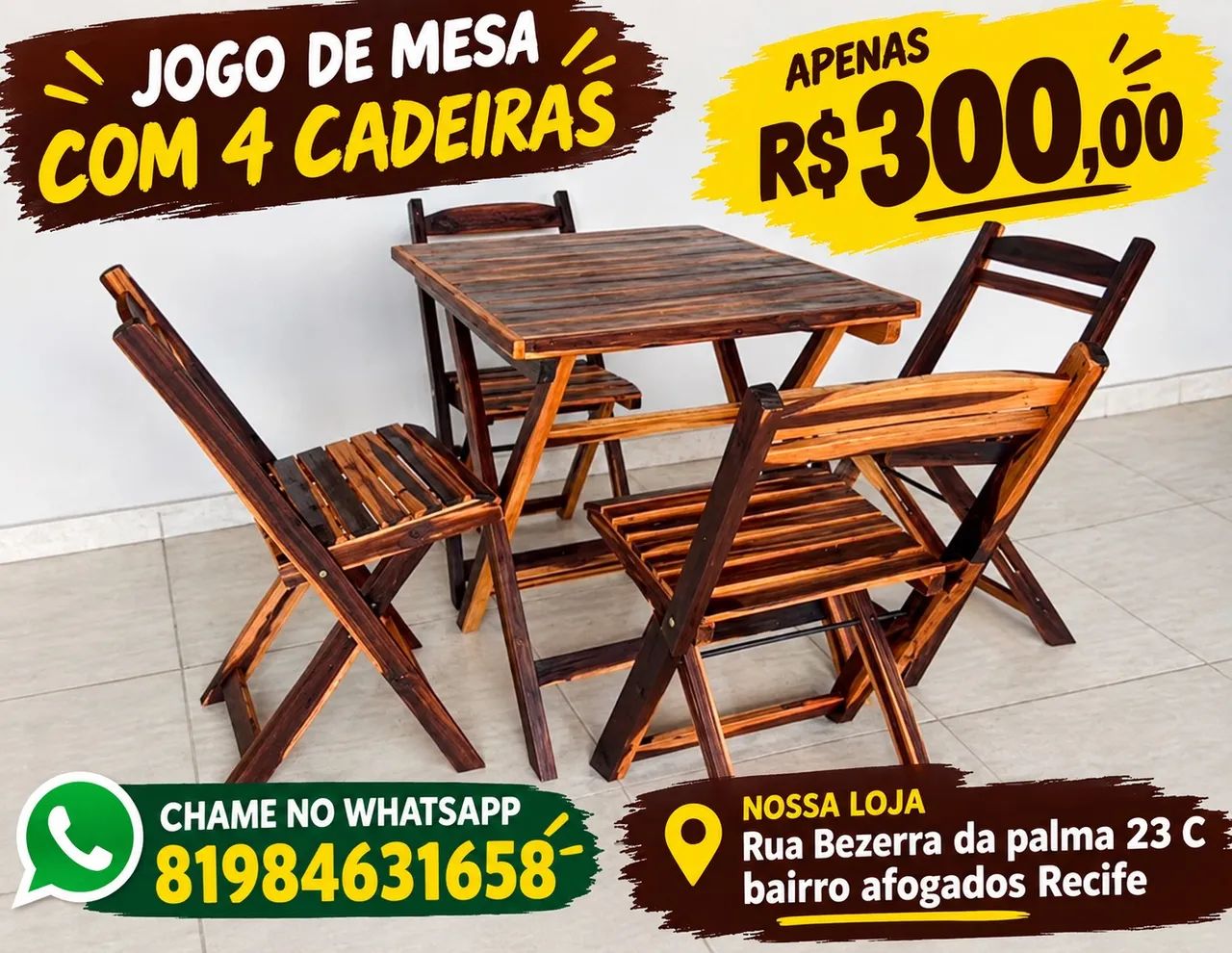 Conjunto de mesas dobráveis 