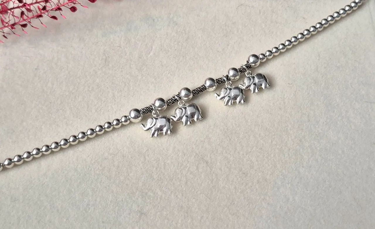 Pulseira Tailandesa Elefantes 19cm