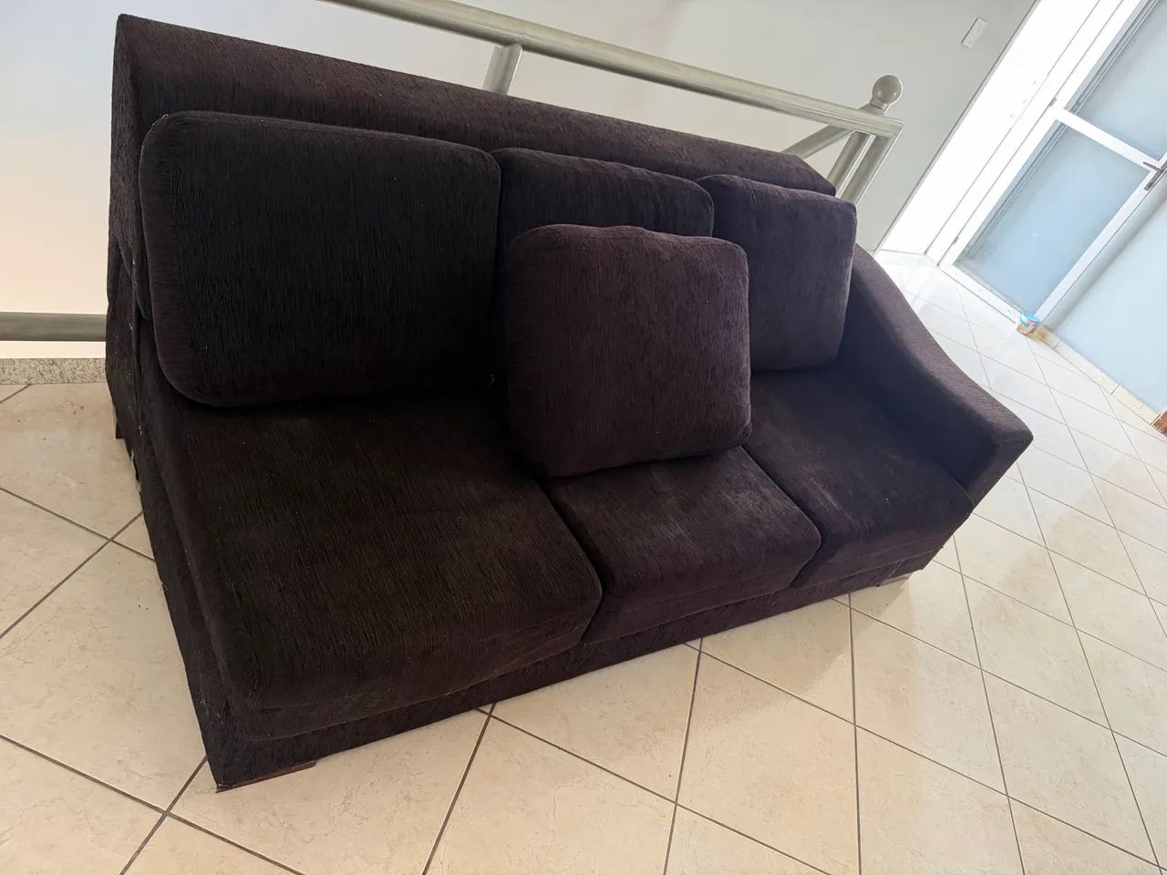 Sofa retratil 2 metros - preto - Foto 3