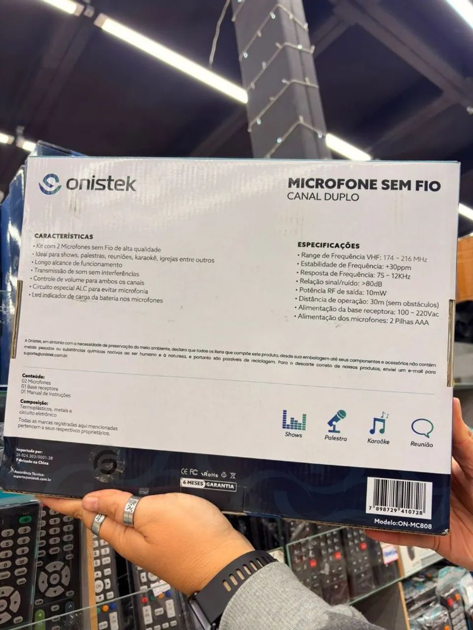 Kit 2 Microfone Sem Fio Canal Duplo - Foto 2