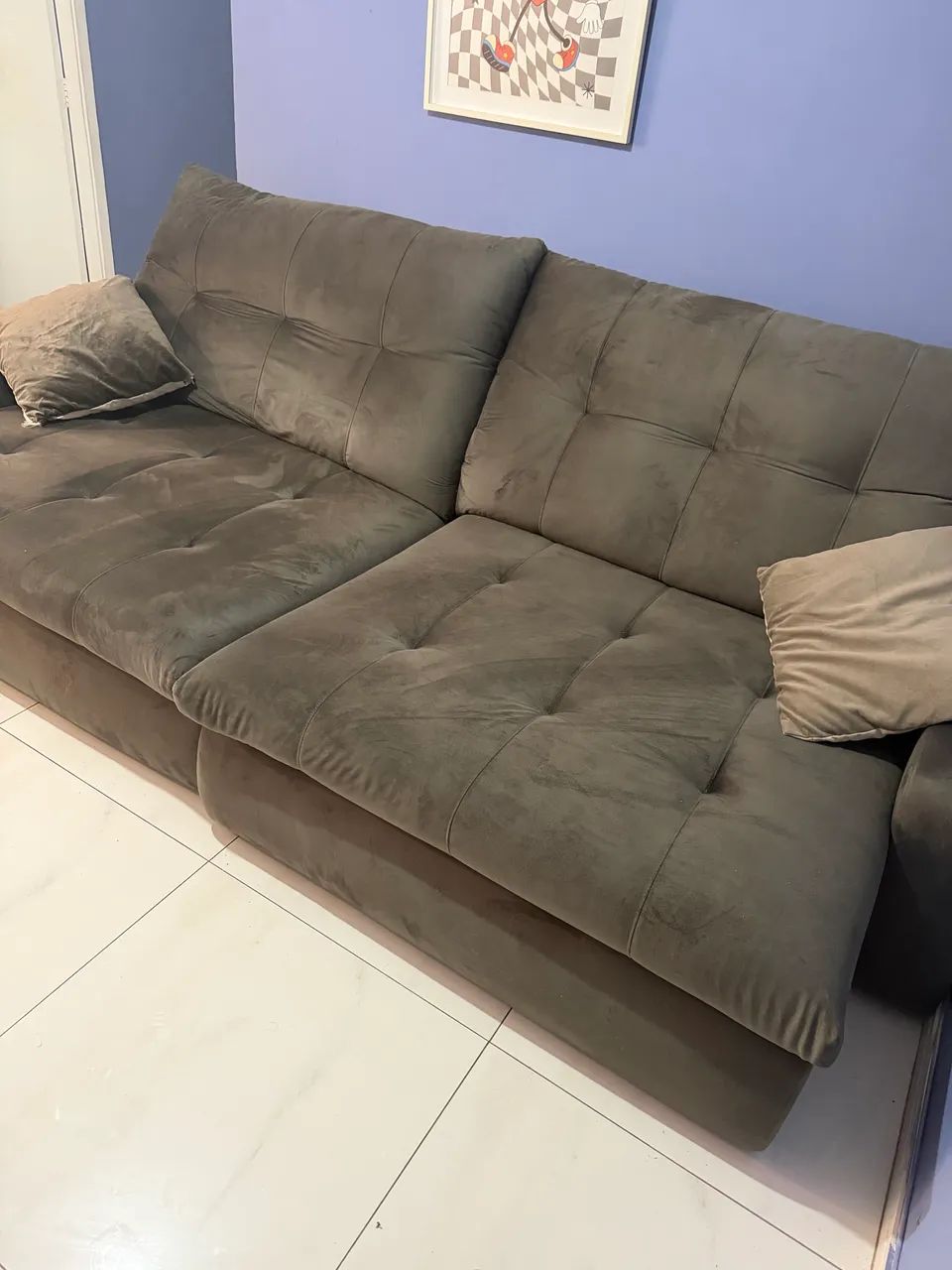 Imperdível sofá 4 lugares reclinável seminovo!!! - Foto 3