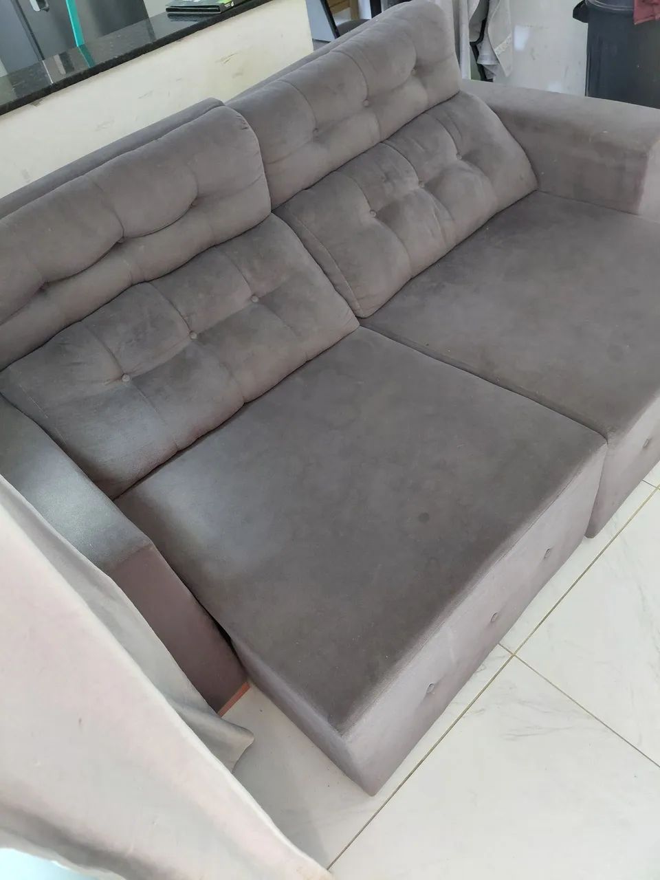 SOFÁ RETRÁTIL E RECLINAVEL CINZA