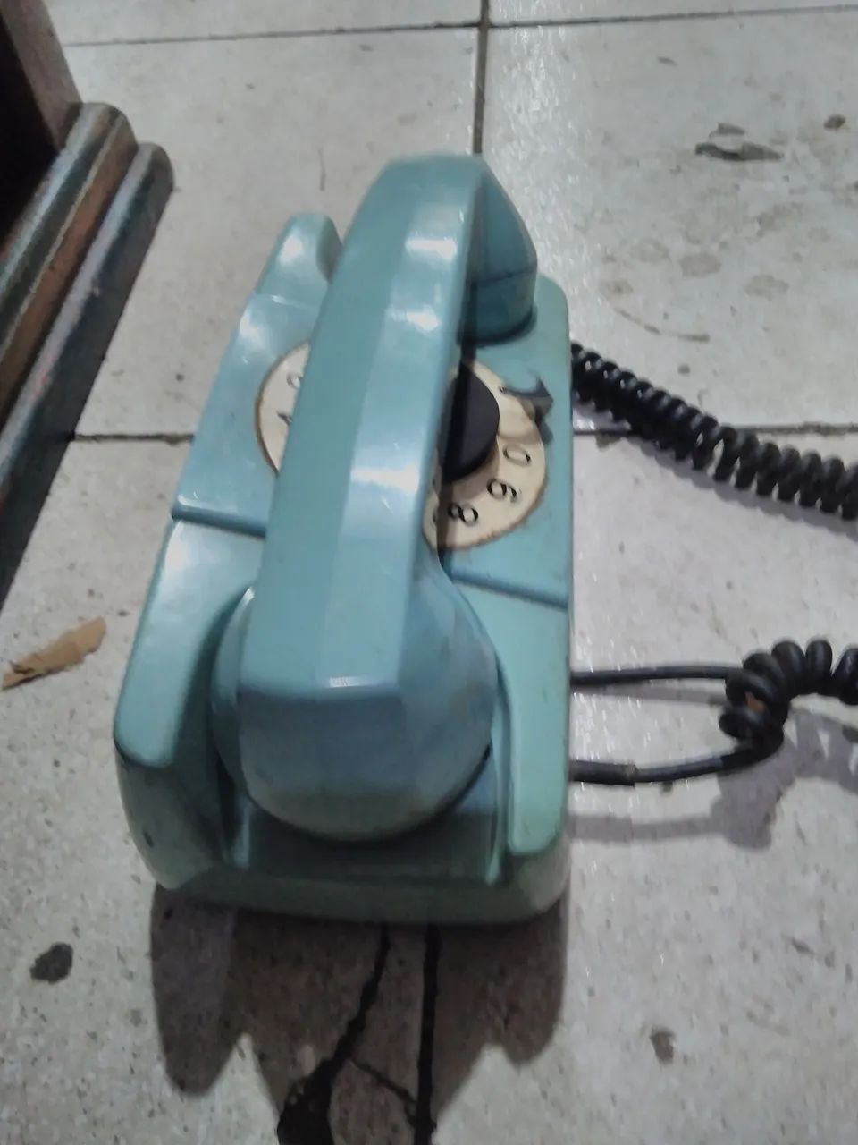 COLEÇÃO RARIDADES TELEFONE DE DISCO ANALÓGICO TELEBRÁS ANTIGO COR AZUL década de 70 - Foto 4