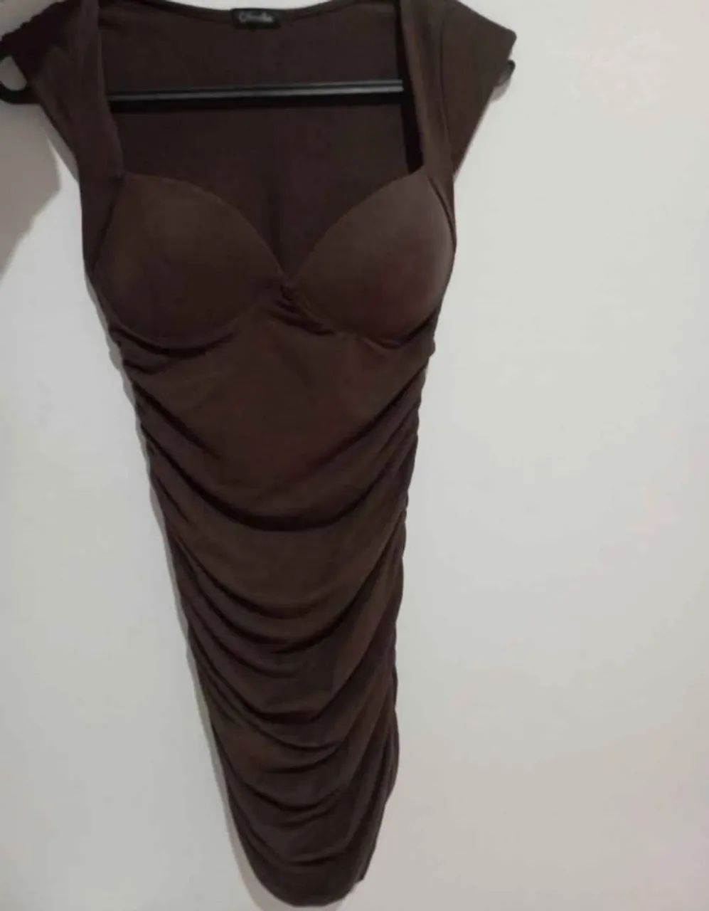 ? Vestido Marrom Justo com Bojo - Elegante e Confortável ? - Foto 2