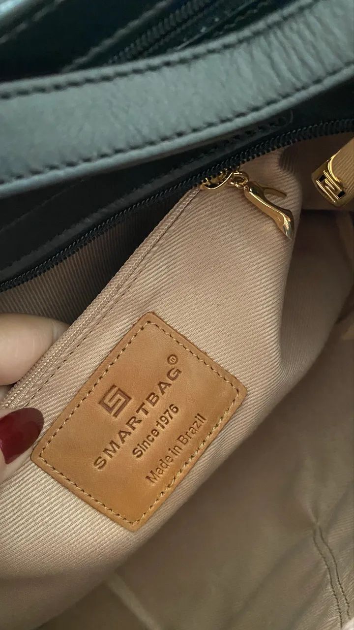 Bolsa SMARTBAG couro legítimo cor preta - Foto 3