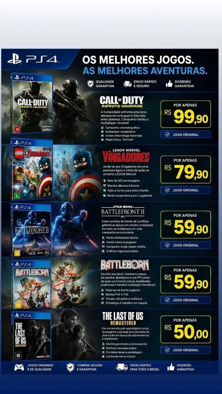Jogo ps4 / ps5 original 