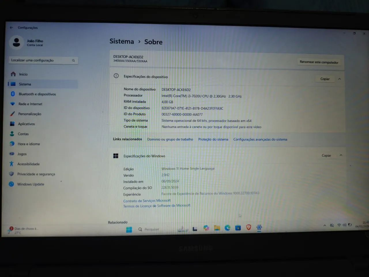 notebook por 800,00  - Foto 2