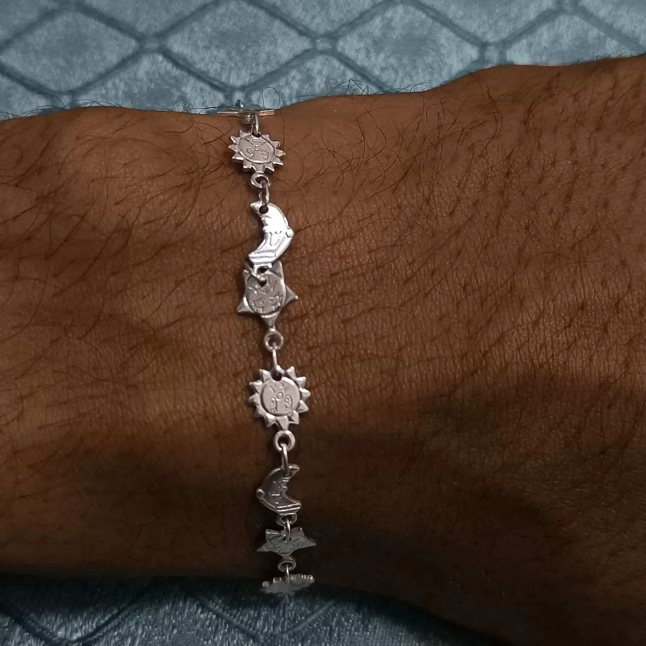 Pulseira de prata 925 de Sol, Estrela e Lua, faço envios Olx pay - Foto 3
