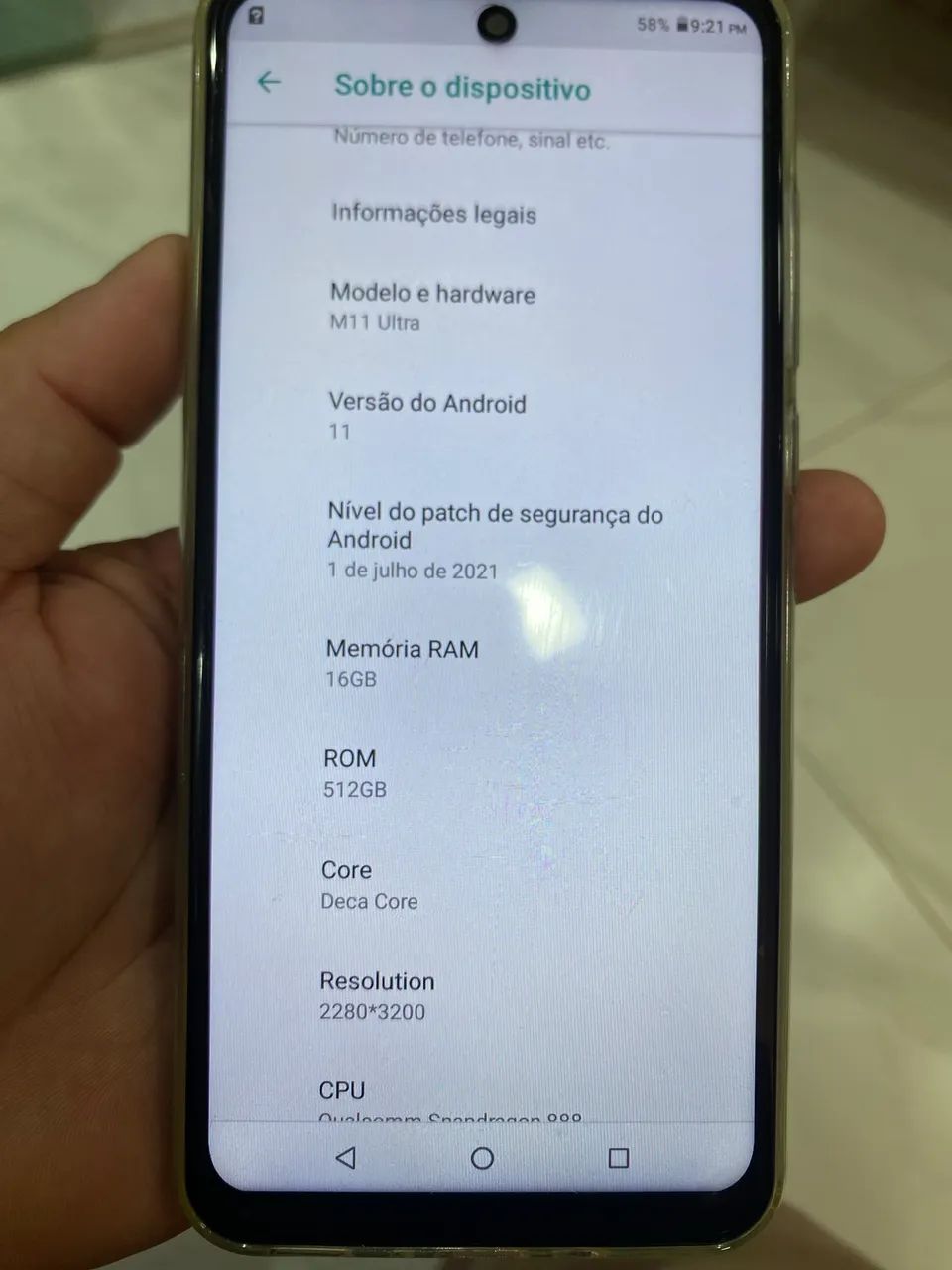Celular capim M11 ultra