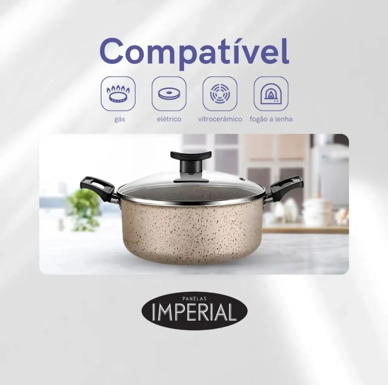 Conjunto de panelas antiaderente 10 peças Coffee cappuccino Imperial - Foto 3