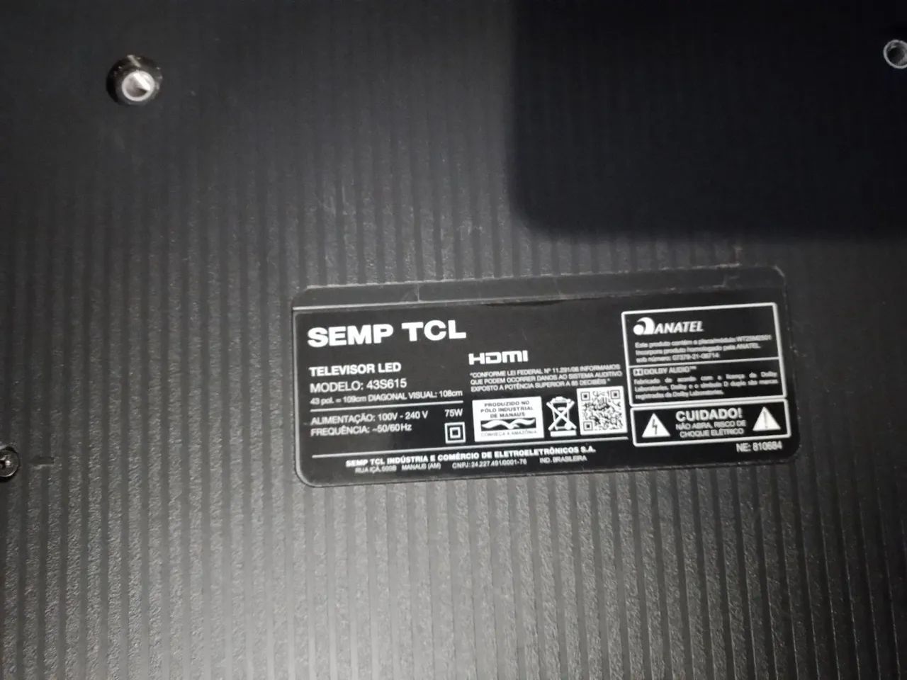Tv tcl 43 polegadas  com defeito  - Foto 3