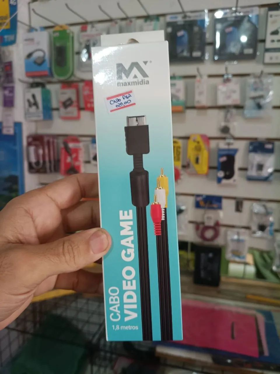 Cabo Áudio e Vídeo Playstation 2 Maxmidia 1.5 Metros