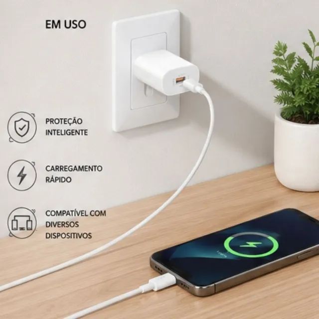 Carregador turbo 40w com cabo Usb tipo C - Foto 5