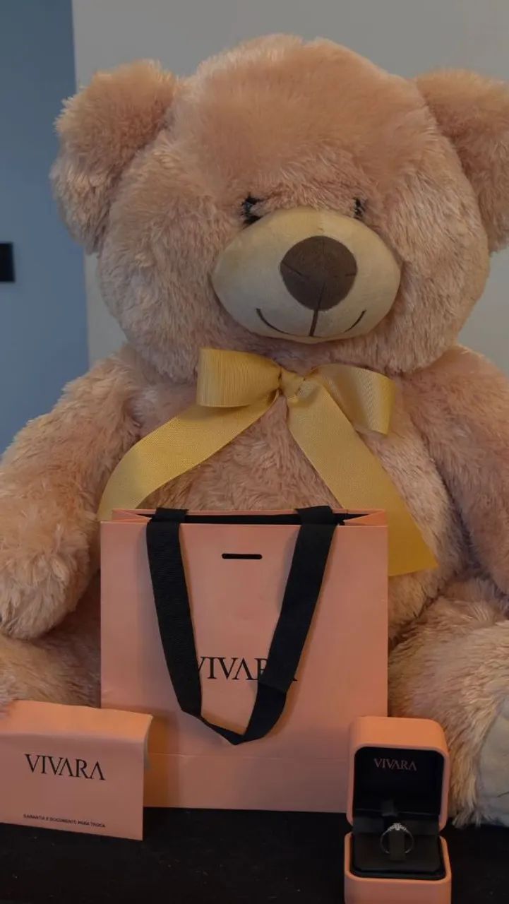 Vendo urso de pelúcia e anel vivara com notinha!!!!