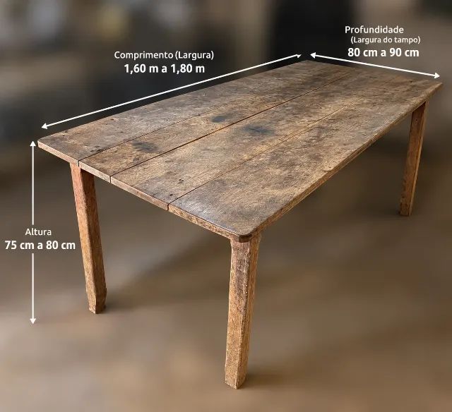 Mesa Usada de Madeira Rústica Maciça 6 Lugares - Grande e Resistente | R$ 500 - Foto 2